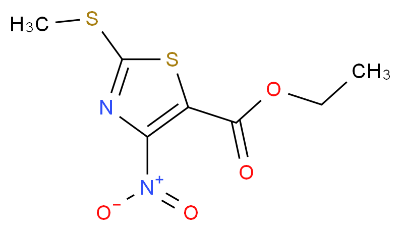 ethyl 2-(methylthio)-4-nitrothiazole-5-carboxylate_分子结构_CAS_39736-29-3)