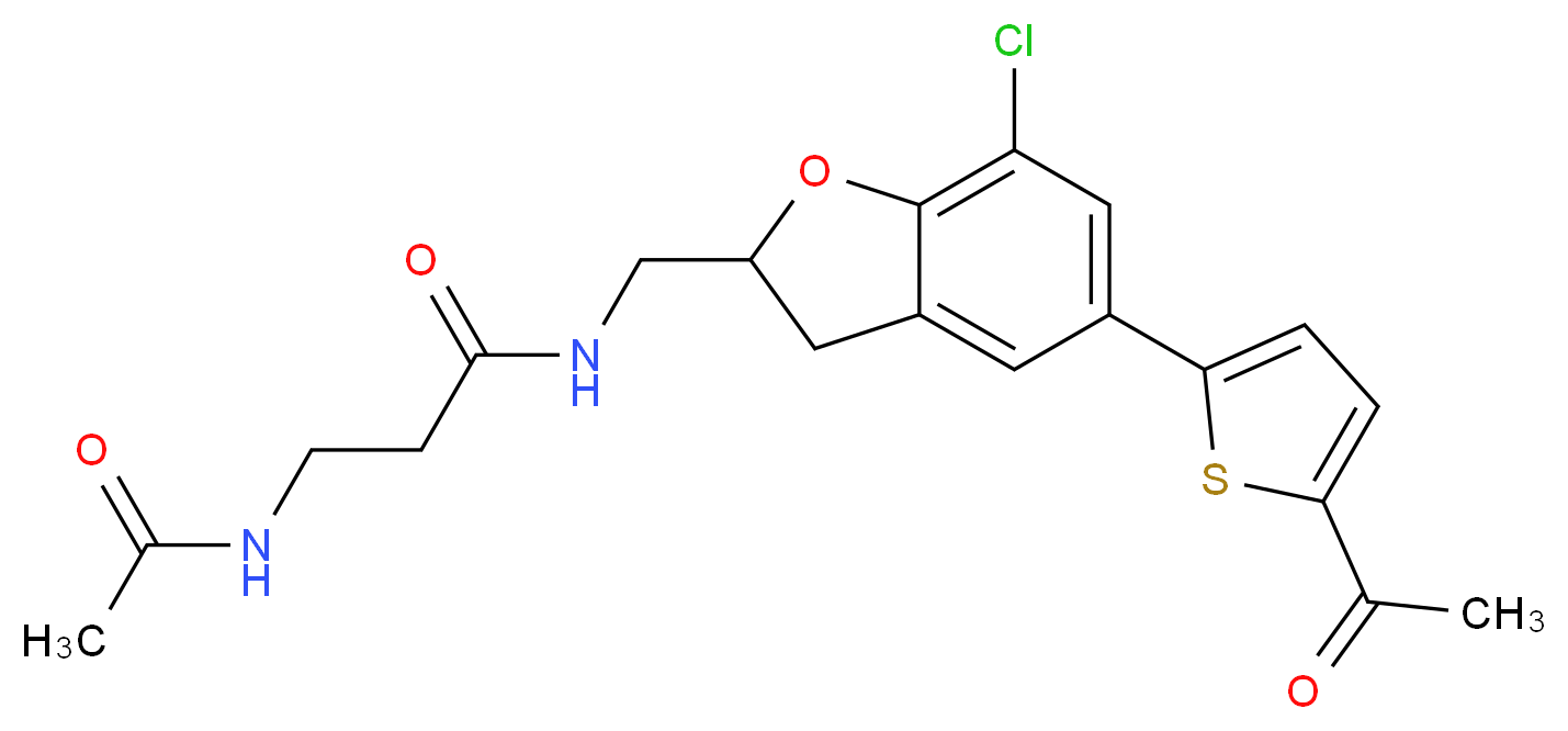 N~3~-acetyl-N~1~-{[5-(5-acetyl-2-thienyl)-7-chloro-2,3-dihydro-1-benzofuran-2-yl]methyl}-beta-alaninamide_分子结构_CAS_)
