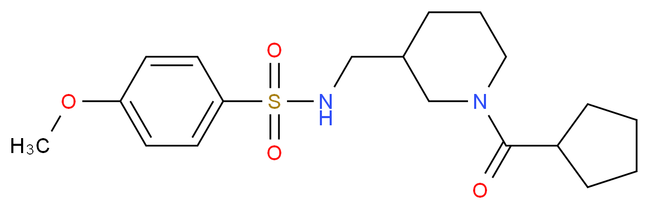 N-{[1-(cyclopentylcarbonyl)-3-piperidinyl]methyl}-4-methoxybenzenesulfonamide_分子结构_CAS_)