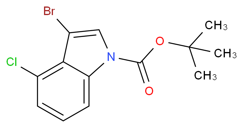 3-Bromo-4-chloro-1H-indole, N-BOC protected 98%_分子结构_CAS_914349-33-0)