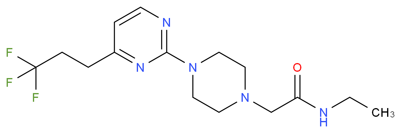 N-ethyl-2-{4-[4-(3,3,3-trifluoropropyl)pyrimidin-2-yl]piperazin-1-yl}acetamide_分子结构_CAS_)