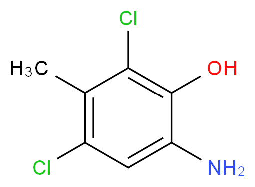 2-氨基-4,6-二氯-5-甲基苯酚_分子结构_CAS_40677-44-9)