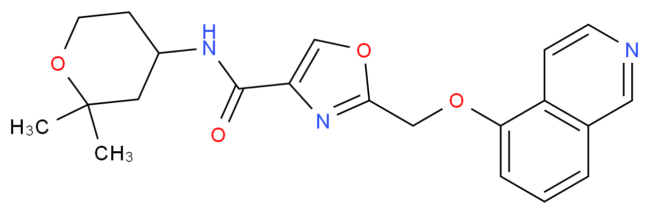 N-(2,2-dimethyltetrahydro-2H-pyran-4-yl)-2-[(5-isoquinolinyloxy)methyl]-1,3-oxazole-4-carboxamide_分子结构_CAS_)