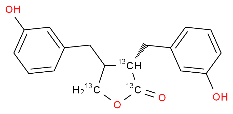 rac Enterolactone -13C3_分子结构_CAS_918502-72-4)