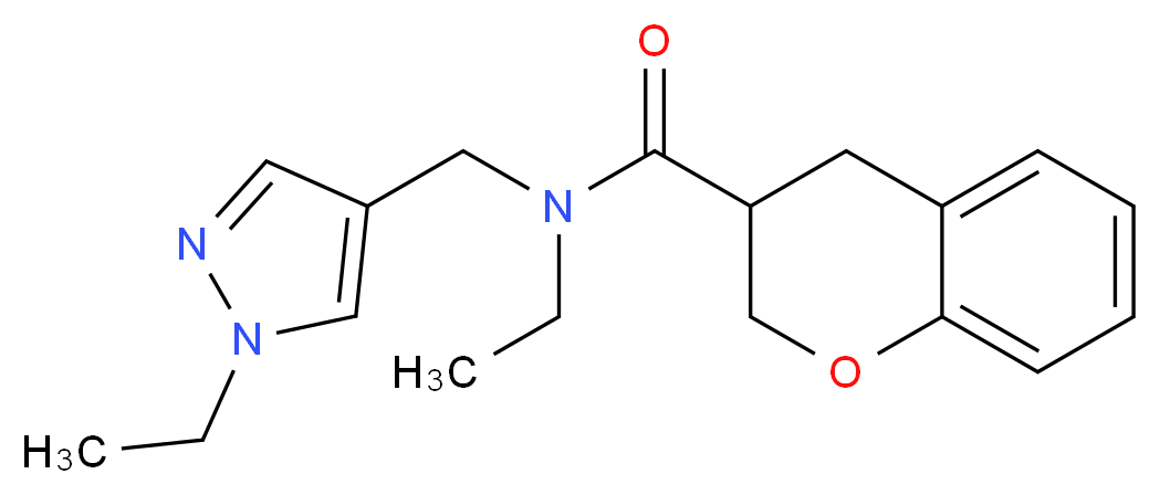 N-ethyl-N-[(1-ethyl-1H-pyrazol-4-yl)methyl]chromane-3-carboxamide_分子结构_CAS_)