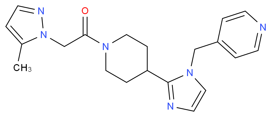 4-[(2-{1-[(5-methyl-1H-pyrazol-1-yl)acetyl]-4-piperidinyl}-1H-imidazol-1-yl)methyl]pyridine_分子结构_CAS_)