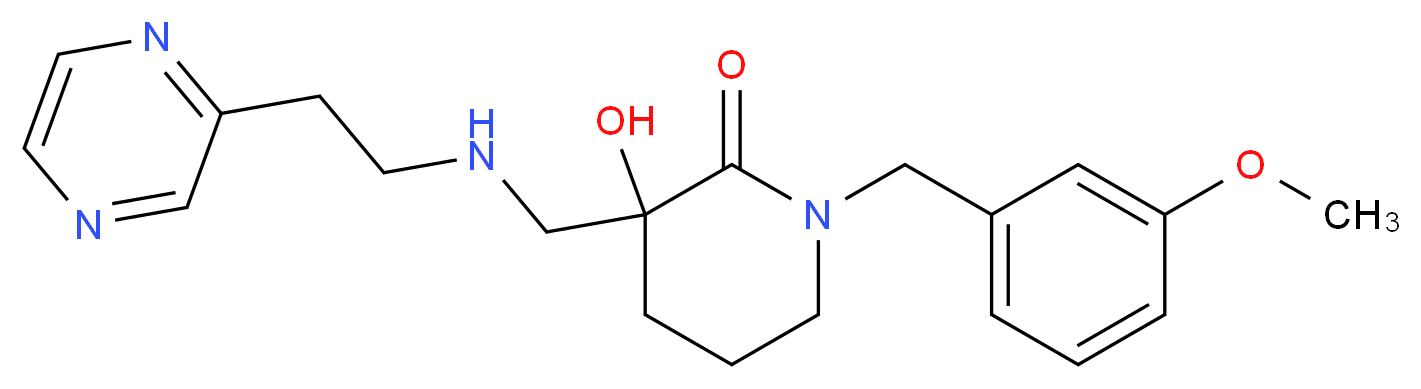 3-hydroxy-1-(3-methoxybenzyl)-3-{[(2-pyrazin-2-ylethyl)amino]methyl}piperidin-2-one_分子结构_CAS_)