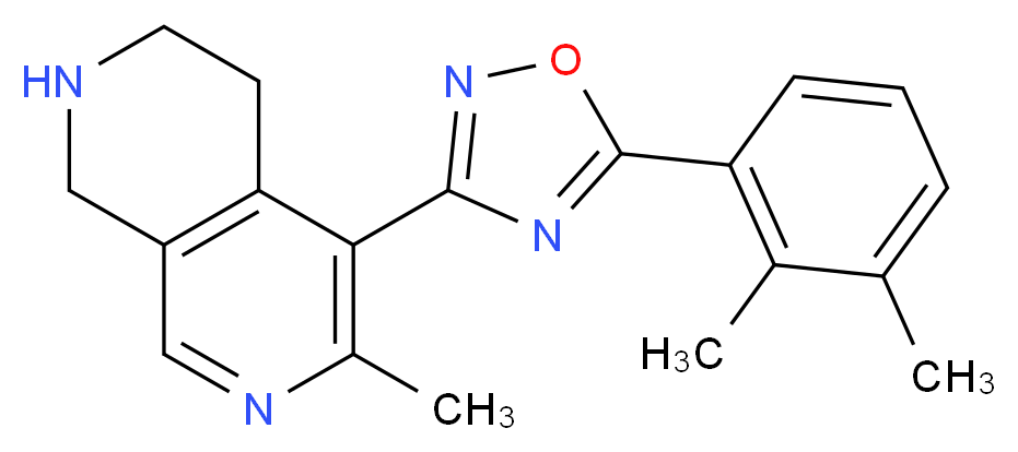 5-[5-(2,3-dimethylphenyl)-1,2,4-oxadiazol-3-yl]-6-methyl-1,2,3,4-tetrahydro-2,7-naphthyridine_分子结构_CAS_)