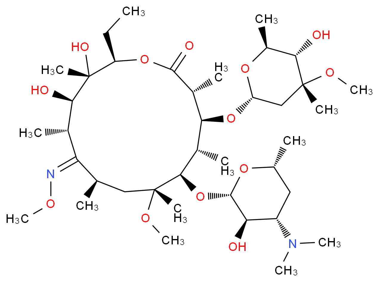 Clarithromycin (9E)-O-Methyloxime_分子结构_CAS_127182-44-9)