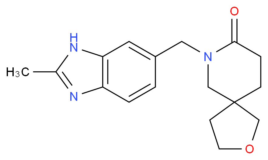 7-[(2-methyl-1H-benzimidazol-6-yl)methyl]-2-oxa-7-azaspiro[4.5]decan-8-one_分子结构_CAS_)