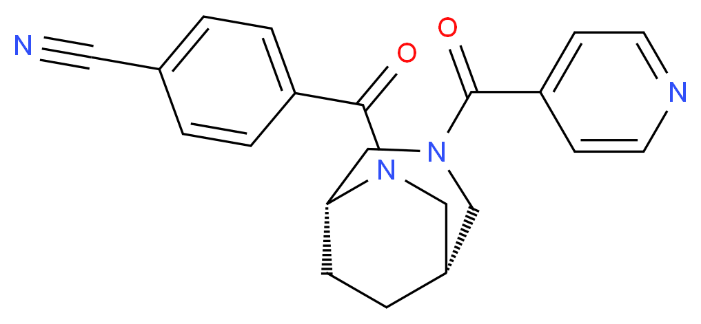 4-{[(1S*,5R*)-3-isonicotinoyl-3,6-diazabicyclo[3.2.2]non-6-yl]carbonyl}benzonitrile_分子结构_CAS_)