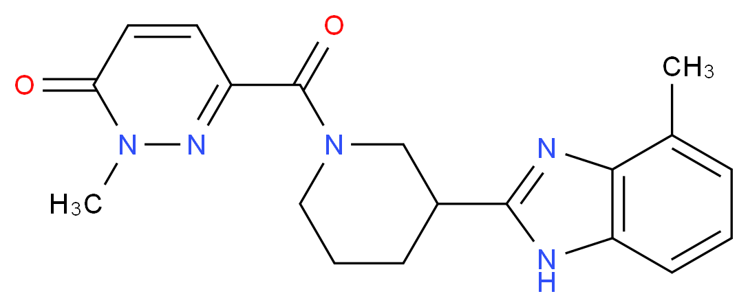 2-methyl-6-{[3-(4-methyl-1H-benzimidazol-2-yl)-1-piperidinyl]carbonyl}-3(2H)-pyridazinone_分子结构_CAS_)