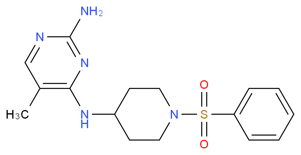 5-methyl-N~4~-[1-(phenylsulfonyl)piperidin-4-yl]pyrimidine-2,4-diamine_分子结构_CAS_)