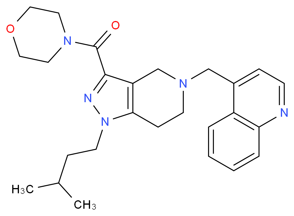 4-{[1-(3-methylbutyl)-3-(4-morpholinylcarbonyl)-1,4,6,7-tetrahydro-5H-pyrazolo[4,3-c]pyridin-5-yl]methyl}quinoline_分子结构_CAS_)