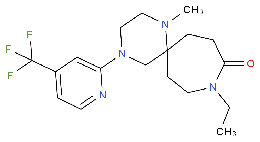 9-ethyl-1-methyl-4-[4-(trifluoromethyl)pyridin-2-yl]-1,4,9-triazaspiro[5.6]dodecan-10-one_分子结构_CAS_)