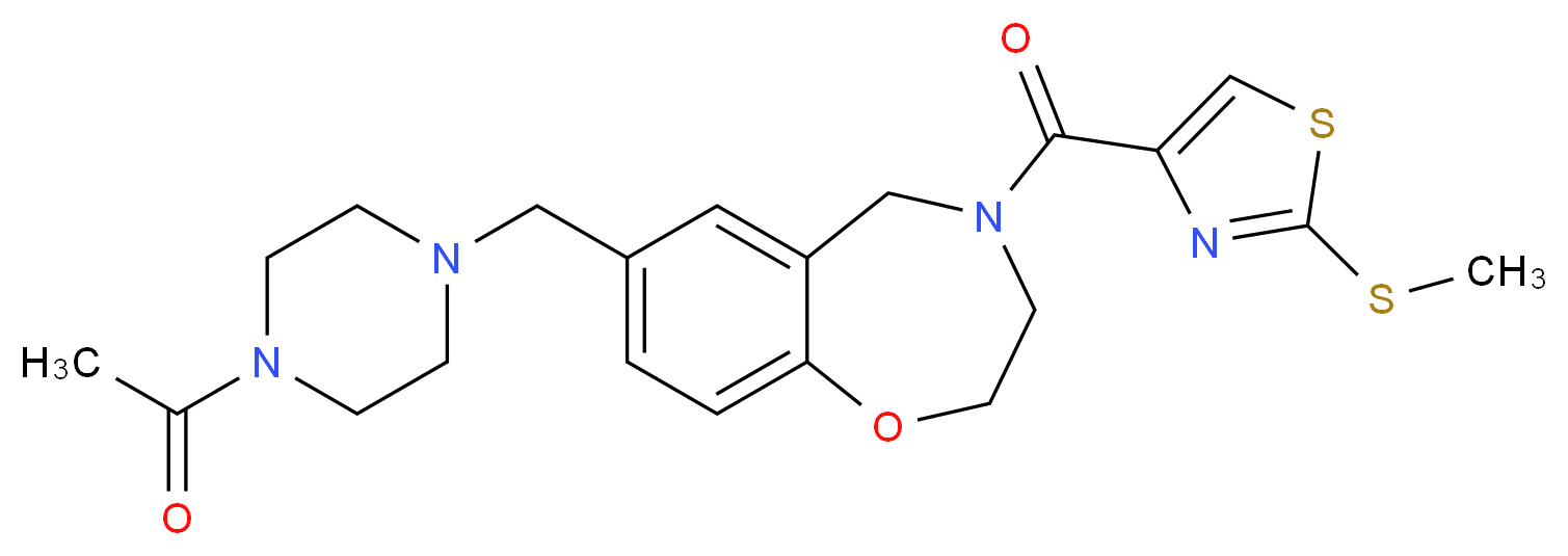 7-[(4-acetyl-1-piperazinyl)methyl]-4-{[2-(methylthio)-1,3-thiazol-4-yl]carbonyl}-2,3,4,5-tetrahydro-1,4-benzoxazepine_分子结构_CAS_)
