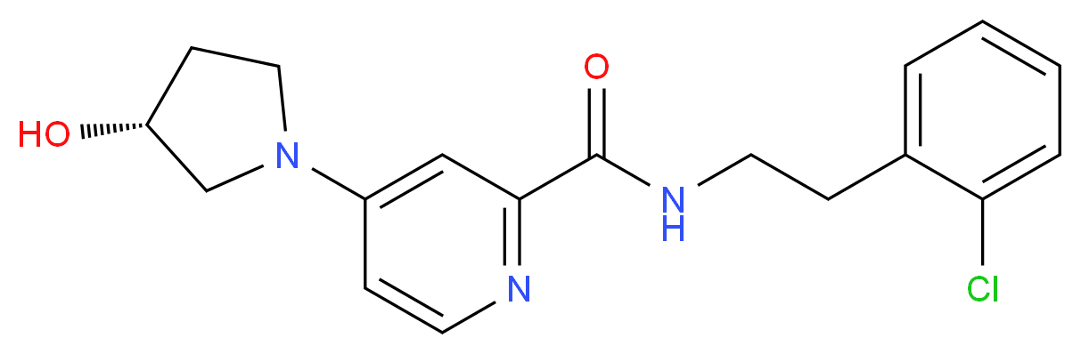 N-[2-(2-chlorophenyl)ethyl]-4-[(3R)-3-hydroxy-1-pyrrolidinyl]-2-pyridinecarboxamide_分子结构_CAS_)