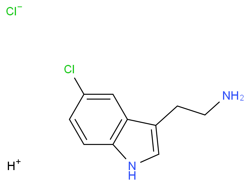 hydrogen 2-(5-chloro-1H-indol-3-yl)ethan-1-amine chloride_分子结构_CAS_942-26-7
