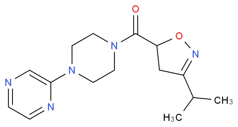 2-{4-[(3-isopropyl-4,5-dihydroisoxazol-5-yl)carbonyl]piperazin-1-yl}pyrazine_分子结构_CAS_)