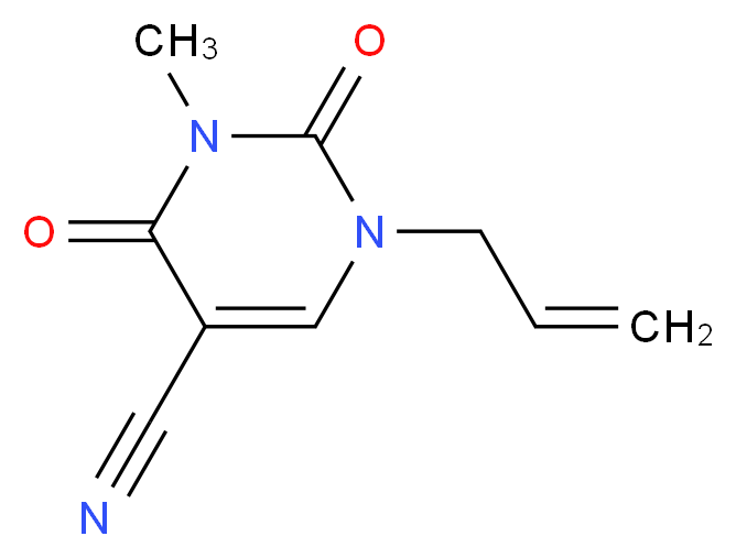 1-Allyl-3-methyl-2,4-dioxo-1,2,3,4-tetrahydro-5-pyrimidinecarbonitrile_分子结构_CAS_)