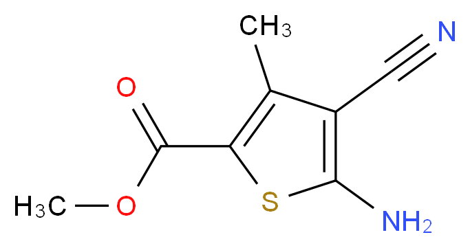 Methyl 5-amino-4-cyano-3-methylthiophene-2-carboxylate_分子结构_CAS_61320-65-8)