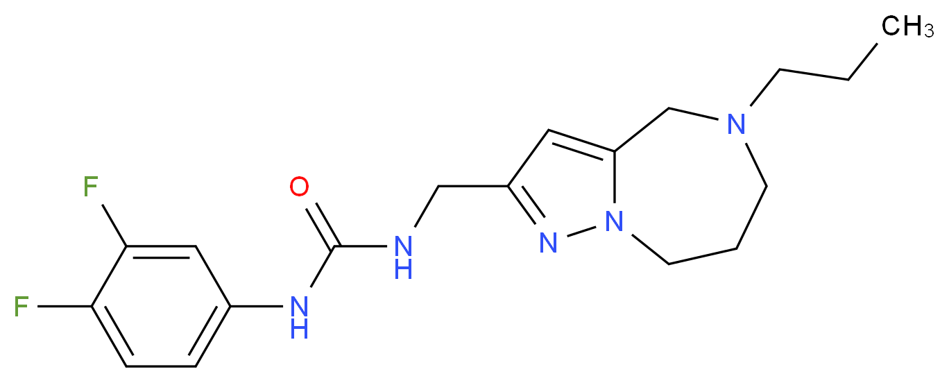 N-(3,4-difluorophenyl)-N'-[(5-propyl-5,6,7,8-tetrahydro-4H-pyrazolo[1,5-a][1,4]diazepin-2-yl)methyl]urea_分子结构_CAS_)