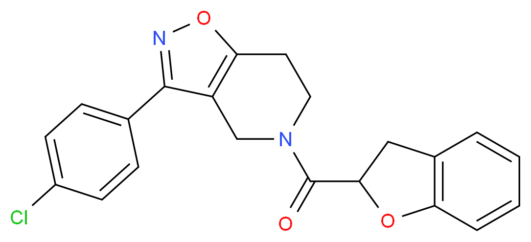 3-(4-chlorophenyl)-5-(2,3-dihydro-1-benzofuran-2-ylcarbonyl)-4,5,6,7-tetrahydroisoxazolo[4,5-c]pyridine_分子结构_CAS_)