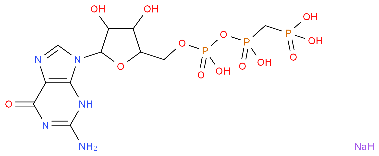 β,γ-Methyleneguanosine 5′-triphosphate sodium salt_分子结构_CAS_10470-57-2)