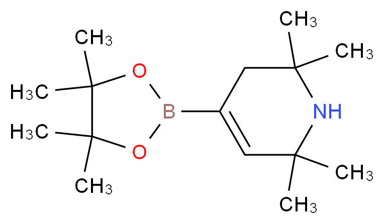 2,2,6,6-tetramethyl-4-(tetramethyl-1,3,2-dioxaborolan-2-yl)-1,2,3,6-tetrahydropyridine_分子结构_CAS_1257651-11-8