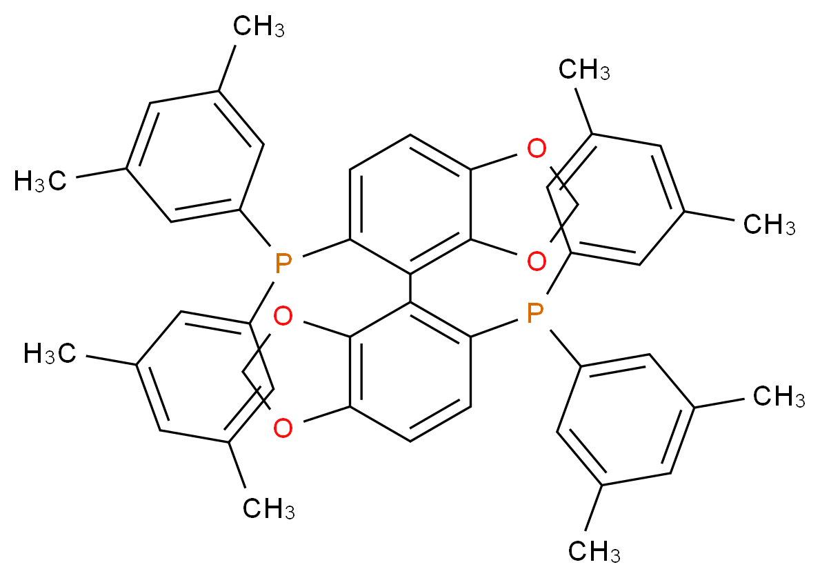 (4-{5-[bis(3,5-dimethylphenyl)phosphanyl]-2H-1,3-benzodioxol-4-yl}-2H-1,3-benzodioxol-5-yl)bis(3,5-dimethylphenyl)phosphane_分子结构_CAS_850253-53-1