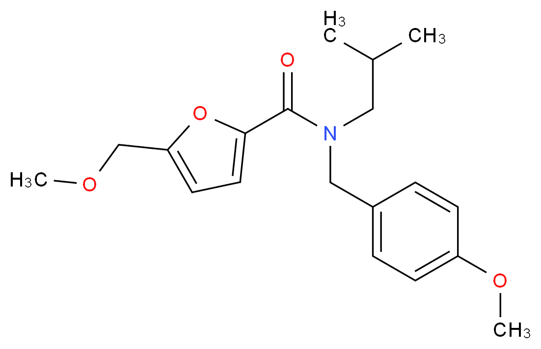 N-isobutyl-N-(4-methoxybenzyl)-5-(methoxymethyl)-2-furamide_分子结构_CAS_)