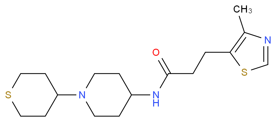 3-(4-methyl-1,3-thiazol-5-yl)-N-[1-(tetrahydro-2H-thiopyran-4-yl)-4-piperidinyl]propanamide_分子结构_CAS_)