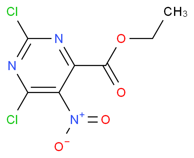 ethyl 2,6-dichloro-5-nitropyrimidine-4-carboxylate_分子结构_CAS_54368-61-5