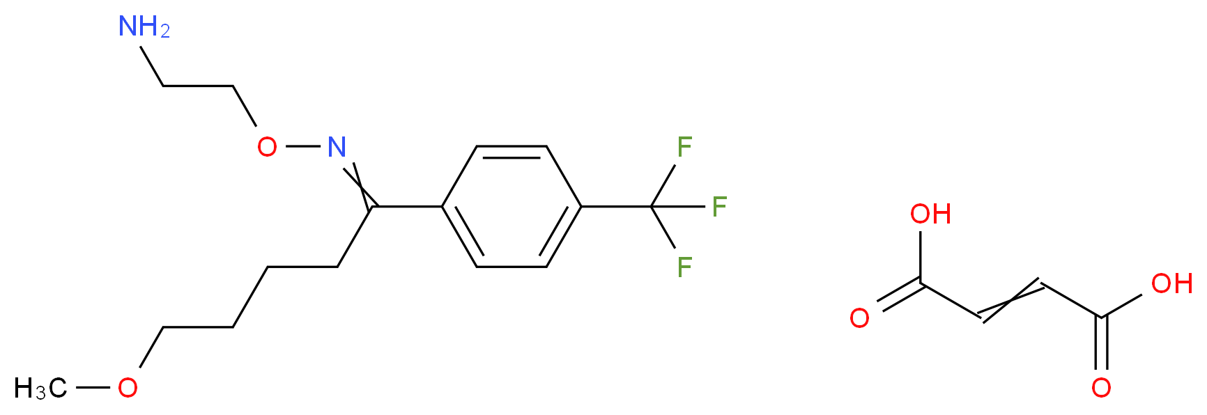 (2-aminoethoxy)({5-methoxy-1-[4-(trifluoromethyl)phenyl]pentylidene})amine; but-2-enedioic acid_分子结构_CAS_)