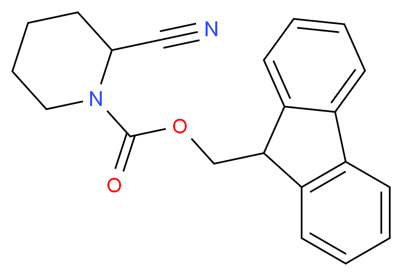 (9H-fluoren-9-yl)methyl 2-cyanopiperidine-1-carboxylate_分子结构_CAS_672310-10-0