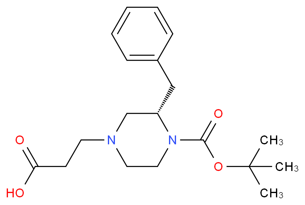 3-[(3S)-3-benzyl-4-[(tert-butoxy)carbonyl]piperazin-1-yl]propanoic acid_分子结构_CAS_1060814-16-5