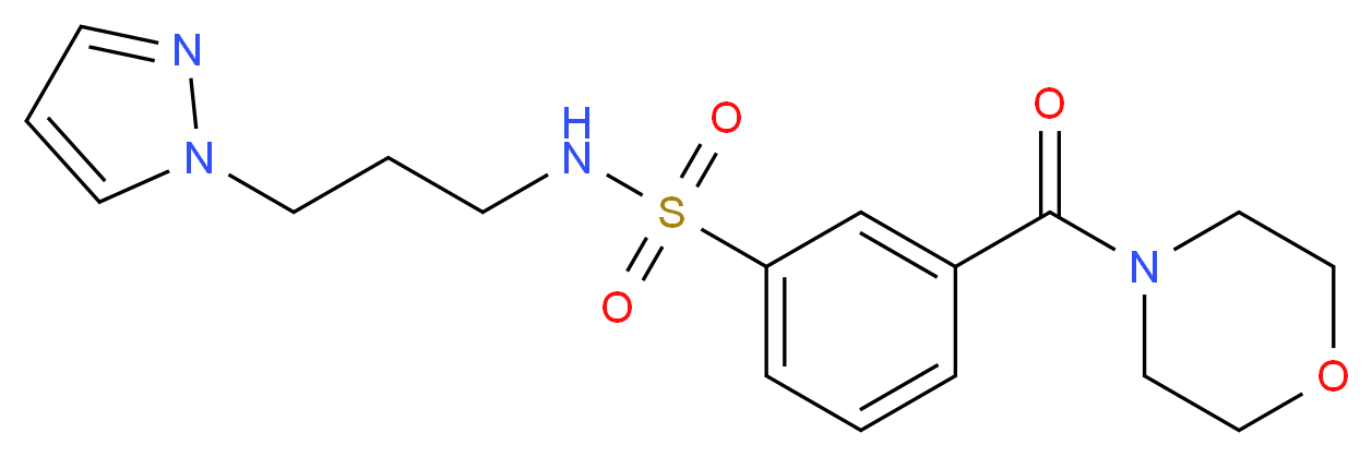 3-(morpholin-4-ylcarbonyl)-N-[3-(1H-pyrazol-1-yl)propyl]benzenesulfonamide_分子结构_CAS_)