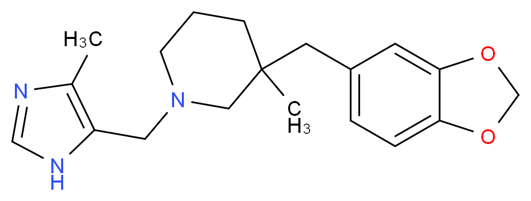 3-(1,3-benzodioxol-5-ylmethyl)-3-methyl-1-[(4-methyl-1H-imidazol-5-yl)methyl]piperidine_分子结构_CAS_)