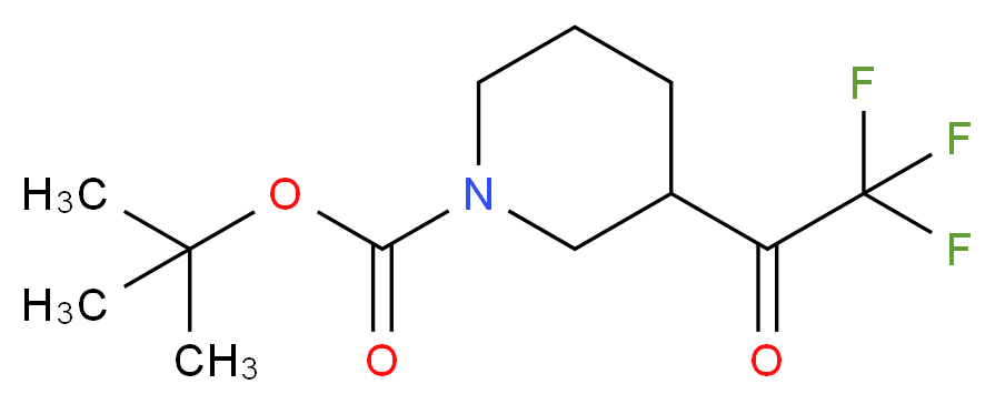 3-(Trifluoroacetyl)piperidine, N-BOC protected_分子结构_CAS_884512-51-0)