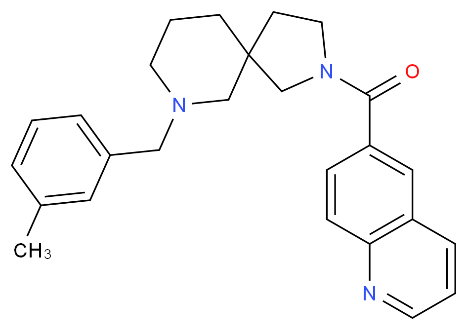6-{[7-(3-methylbenzyl)-2,7-diazaspiro[4.5]dec-2-yl]carbonyl}quinoline_分子结构_CAS_)