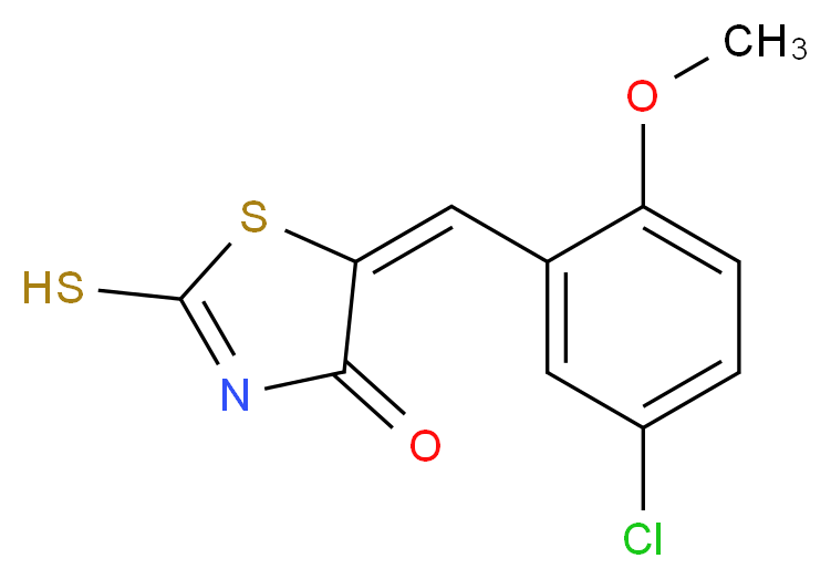 (5E)-5-(5-Chloro-2-methoxybenzylidene)-2-mercapto-1,3-thiazol-4(5H)-one_分子结构_CAS_352700-55-1)