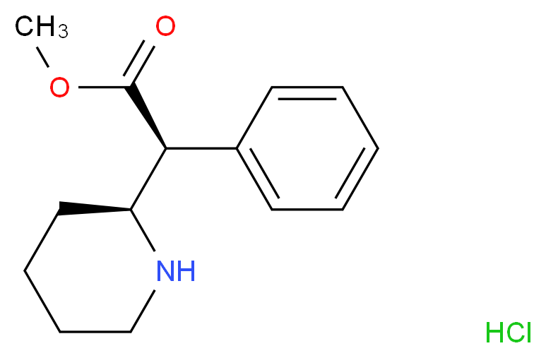 methyl (2S)-2-phenyl-2-[(2S)-piperidin-2-yl]acetate hydrochloride_分子结构_CAS_40572-71-2