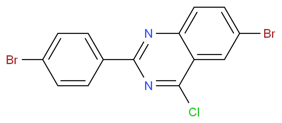 6-bromo-2-(4-bromophenyl)-4-chloroquinazoline_分子结构_CAS_885277-83-8
