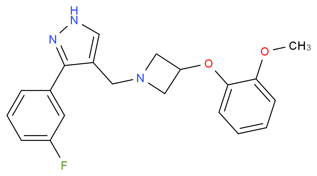 3-(3-fluorophenyl)-4-{[3-(2-methoxyphenoxy)-1-azetidinyl]methyl}-1H-pyrazole_分子结构_CAS_)