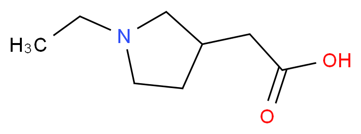 2-(1-Ethyl-3-pyrrolidinyl)acetic acid_分子结构_CAS_)
