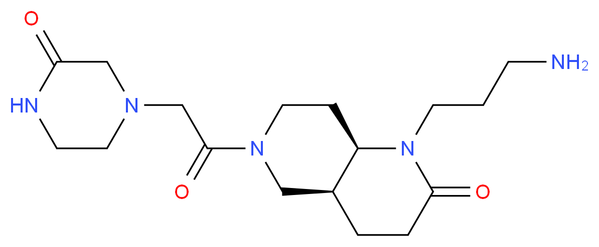 (4aS*,8aR*)-1-(3-aminopropyl)-6-[(3-oxopiperazin-1-yl)acetyl]octahydro-1,6-naphthyridin-2(1H)-one_分子结构_CAS_)