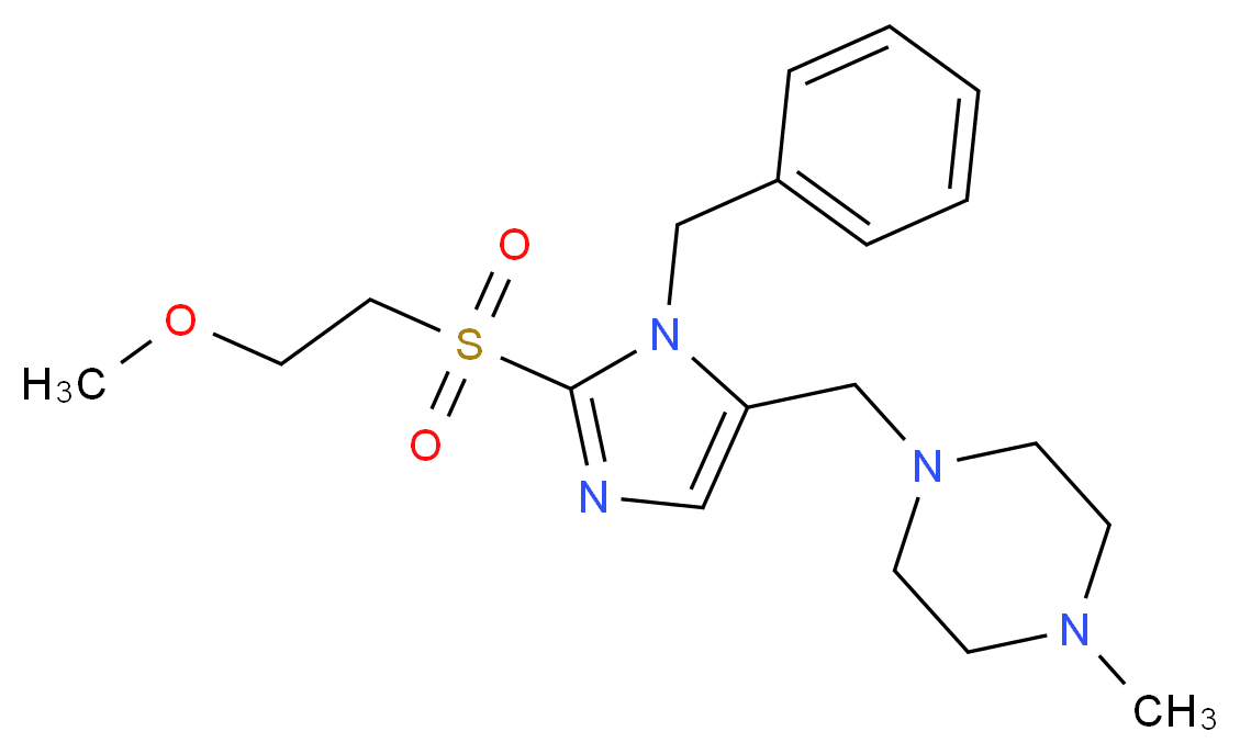 1-({1-benzyl-2-[(2-methoxyethyl)sulfonyl]-1H-imidazol-5-yl}methyl)-4-methylpiperazine_分子结构_CAS_)