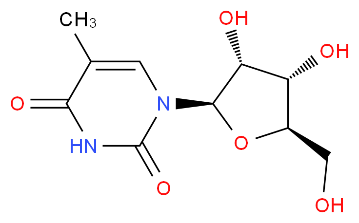 1-[(2R,3R,4S,5R)-3,4-dihydroxy-5-(hydroxymethyl)oxolan-2-yl]-5-methyl-1,2,3,4-tetrahydropyrimidine-2,4-dione_分子结构_CAS_1463-10-1