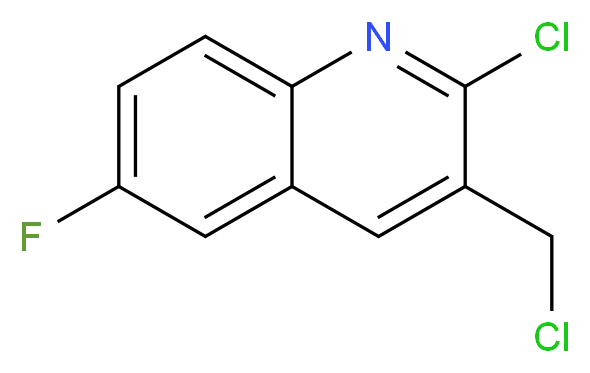 2-CHLORO-3-CHLOROMETHYL-6-FLUOROQUINOLINE_分子结构_CAS_948291-04-1)