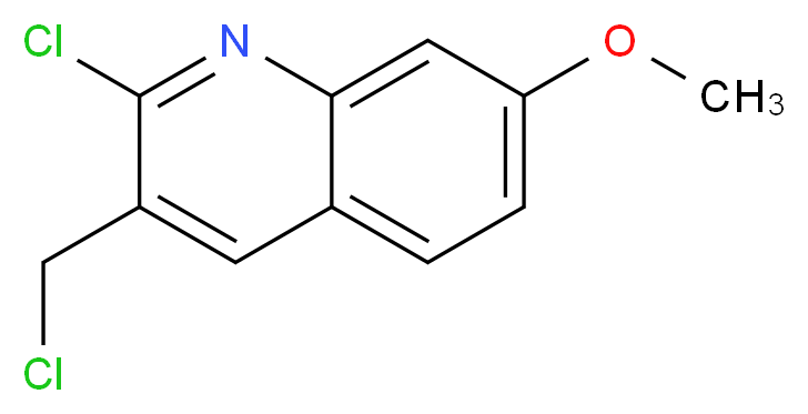 2-chloro-3-(chloromethyl)-7-methoxyquinoline_分子结构_CAS_73863-49-7